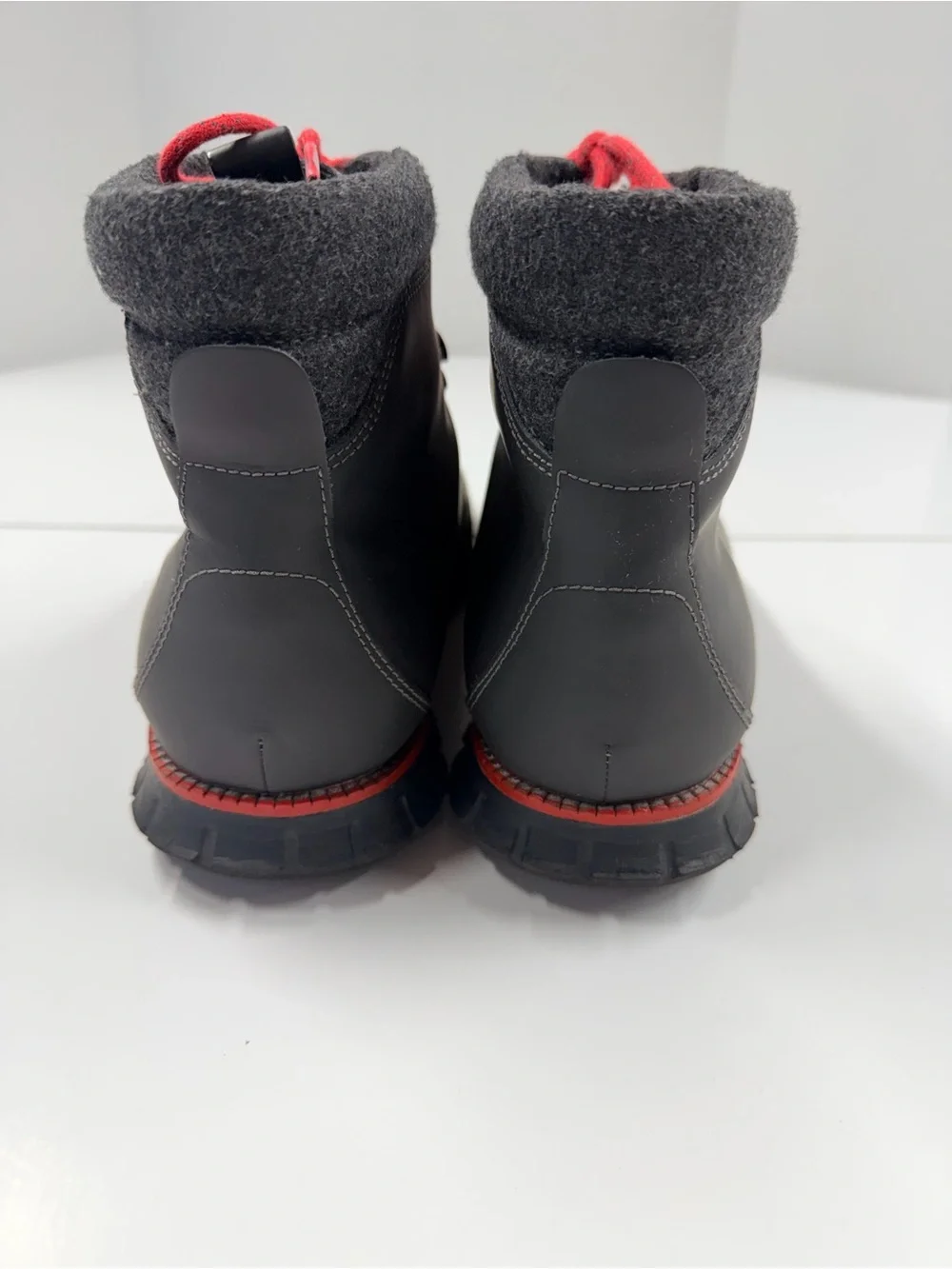 Cole Haan Zerogrand Hiking Boots magnet leather with Red Laces